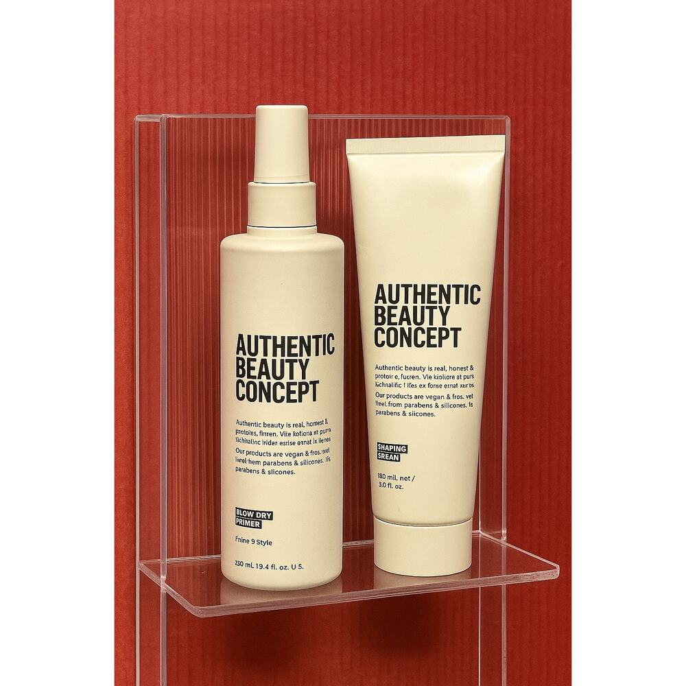 Authentic Beauty Concept Blow Dry Primer & Shaping Cream Set Hair Styling Bundle